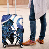 Piwakawaka New Zealand Matariki Luggage Cover Maori New Year Silver Fern Blue Galaxy LT14 Blue - Polynesian Pride