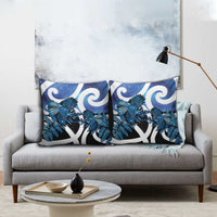 Piwakawaka New Zealand Matariki Pillow Cover Maori New Year Silver Fern Blue Galaxy LT14 - Polynesian Pride
