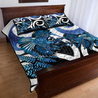 Piwakawaka New Zealand Matariki Quilt Bed Set Maori New Year Silver Fern Blue Galaxy LT14 - Polynesian Pride