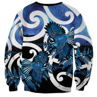 Piwakawaka New Zealand Matariki Sweatshirt Maori New Year Silver Fern Blue Galaxy LT14 - Polynesian Pride