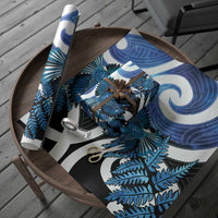 Piwakawaka New Zealand Matariki Wrapping Paper Maori New Year Silver Fern Blue Galaxy LT14 - Polynesian Pride