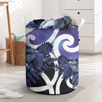 Piwakawaka New Zealand Matariki Laundry Basket Maori New Year Silver Fern Purple Galaxy LT14 Purple - Polynesian Pride