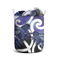 Piwakawaka New Zealand Matariki Laundry Basket Maori New Year Silver Fern Purple Galaxy LT14 - Polynesian Pride