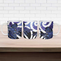 Piwakawaka New Zealand Matariki Ceramic Mug Maori New Year Silver Fern Purple Galaxy LT14 - Polynesian Pride