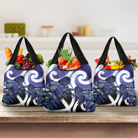 Piwakawaka New Zealand Matariki Grocery Bag Maori New Year Silver Fern Purple Galaxy LT14 3-pack One Size Purple - Polynesian Pride