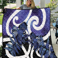 Piwakawaka New Zealand Matariki Quilt Maori New Year Silver Fern Purple Galaxy LT14 Purple - Polynesian Pride
