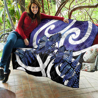 Piwakawaka New Zealand Matariki Quilt Maori New Year Silver Fern Purple Galaxy LT14 - Polynesian Pride