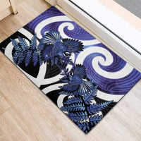 Piwakawaka New Zealand Matariki Rubber Doormat Maori New Year Silver Fern Purple Galaxy LT14 - Polynesian Pride