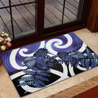 Piwakawaka New Zealand Matariki Rubber Doormat Maori New Year Silver Fern Purple Galaxy LT14 - Polynesian Pride