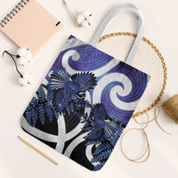 Piwakawaka New Zealand Matariki Tote Bag Maori New Year Silver Fern Purple Galaxy LT14 White Strap One Size Purple - Polynesian Pride