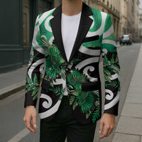 Piwakawaka New Zealand Matariki Blazer Maori New Year Silver Fern Green Galaxy LT14 - Polynesian Pride