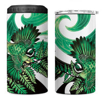 Piwakawaka New Zealand Matariki 4 in 1 Can Cooler Tumbler Maori New Year Silver Fern Green Galaxy LT14 One Size: 16 oz Green - Polynesian Pride