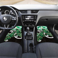 Piwakawaka New Zealand Matariki Car Mats Maori New Year Silver Fern Green Galaxy LT14 Set 2pcs - Front Green - Polynesian Pride
