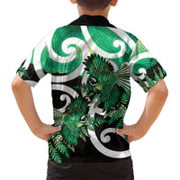 Piwakawaka New Zealand Matariki Family Matching Puletasi and Hawaiian Shirt Maori New Year Silver Fern Green Galaxy LT14 - Polynesian Pride