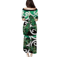 Piwakawaka New Zealand Matariki Puletasi Maori New Year Silver Fern Green Galaxy LT14 - Polynesian Pride