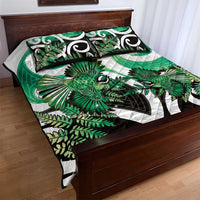 Piwakawaka New Zealand Matariki Quilt Bed Set Maori New Year Silver Fern Green Galaxy LT14 - Polynesian Pride