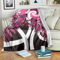 Piwakawaka New Zealand Matariki Blanket Maori New Year Silver Fern Pink Galaxy LT14 Pink - Polynesian Pride