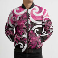 Piwakawaka New Zealand Matariki Bomber Puffer Jacket Maori New Year Silver Fern Pink Galaxy LT14 - Polynesian Pride