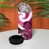 Piwakawaka New Zealand Matariki 4 in 1 Can Cooler Tumbler Maori New Year Silver Fern Pink Galaxy LT14 - Polynesian Pride