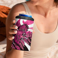 Piwakawaka New Zealand Matariki 4 in 1 Can Cooler Tumbler Maori New Year Silver Fern Pink Galaxy LT14 - Polynesian Pride