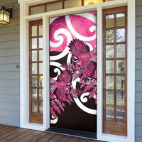 Piwakawaka New Zealand Matariki Door Cover Maori New Year Silver Fern Pink Galaxy LT14 - Polynesian Pride