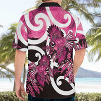 Piwakawaka New Zealand Matariki Hawaiian Shirt Maori New Year Silver Fern Pink Galaxy LT14 - Polynesian Pride