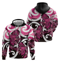 Piwakawaka New Zealand Matariki Hoodie Maori New Year Silver Fern Pink Galaxy LT14 - Polynesian Pride