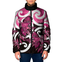 Piwakawaka New Zealand Matariki Padded Jacket Maori New Year Silver Fern Pink Galaxy LT14 Men Pink - Polynesian Pride