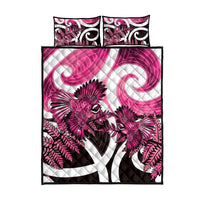 Piwakawaka New Zealand Matariki Quilt Bed Set Maori New Year Silver Fern Pink Galaxy LT14 - Polynesian Pride