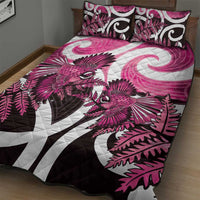 Piwakawaka New Zealand Matariki Quilt Bed Set Maori New Year Silver Fern Pink Galaxy LT14 - Polynesian Pride