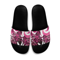 Piwakawaka New Zealand Matariki Slide Sandals Maori New Year Silver Fern Pink Galaxy LT14 Pink - Polynesian Pride
