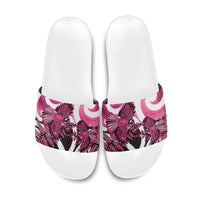 Piwakawaka New Zealand Matariki Slide Sandals Maori New Year Silver Fern Pink Galaxy LT14 Pink - Polynesian Pride