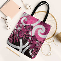 Piwakawaka New Zealand Matariki Tote Bag Maori New Year Silver Fern Pink Galaxy LT14 Black Strap One Size Pink - Polynesian Pride