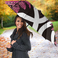 Piwakawaka New Zealand Matariki Umbrella Maori New Year Silver Fern Pink Galaxy LT14 - Polynesian Pride