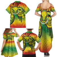 Hawaii Flag Day Family Matching Summer Maxi Dress and Hawaiian Shirt Kanaka Maoli With Kakau Polynesian Pattern LT14 - Polynesian Pride