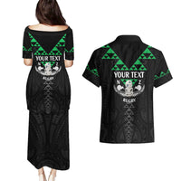 Personalised Aotearoa Rugby Couples Matching Puletasi and Hawaiian Shirt New Zealand Maori Kete Matauranga Pattern LT14 - Polynesian Pride