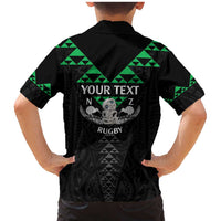 Personalised Aotearoa Rugby Family Matching Mermaid Dress and Hawaiian Shirt New Zealand Maori Kete Matauranga Pattern LT14 - Polynesian Pride