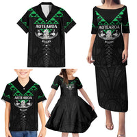 Personalised Aotearoa Rugby Family Matching Puletasi and Hawaiian Shirt New Zealand Maori Kete Matauranga Pattern LT14 - Polynesian Pride