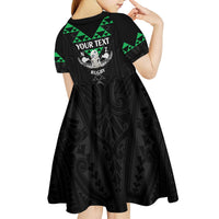 Personalised Aotearoa Rugby Kid Short Sleeve Dress New Zealand Maori Kete Matauranga Pattern LT14 - Polynesian Pride