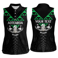 Personalised Aotearoa Rugby Women Sleeveless Polo Shirt New Zealand Maori Kete Matauranga Pattern LT14 - Polynesian Pride
