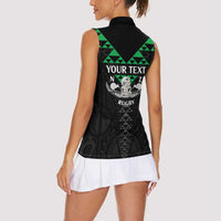 Personalised Aotearoa Rugby Women Sleeveless Polo Shirt New Zealand Maori Kete Matauranga Pattern LT14 - Polynesian Pride