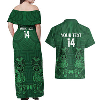 Custom Aotearoa Rugby Couples Matching Off Shoulder Maxi Dress and Hawaiian Shirt New Zealand Maori Kete Poutama Pattern LT14 - Polynesian Pride