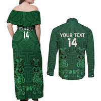 Custom Aotearoa Rugby Couples Matching Off Shoulder Maxi Dress and Long Sleeve Button Shirt New Zealand Maori Kete Poutama Pattern LT14 - Polynesian Pride