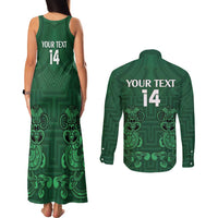 Custom Aotearoa Rugby Couples Matching Tank Maxi Dress and Long Sleeve Button Shirt New Zealand Maori Kete Poutama Pattern LT14 - Polynesian Pride