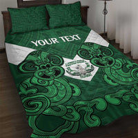 Custom Aotearoa Rugby Quilt Bed Set New Zealand Maori Kete Poutama Pattern