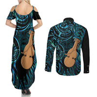 Kotiate New Zealand Couples Matching Summer Maxi Dress and Long Sleeve Button Shirt Maori Weapon Paua Shell Haka Fern LT14 - Polynesian Pride