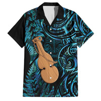Kotiate New Zealand Family Matching Short Sleeve Bodycon Dress and Hawaiian Shirt Maori Weapon Paua Shell Haka Fern LT14 Dad's Shirt - Short Sleeve Turquoise - Polynesian Pride