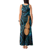 Kotiate New Zealand Tank Maxi Dress Maori Weapon Paua Shell Haka Fern