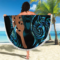 Maripi New Zealand Beach Blanket Maori Weapon Paua Shell Haka Fern LT14 - Polynesian Pride
