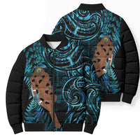 Maripi New Zealand Bomber Puffer Jacket Maori Weapon Paua Shell Haka Fern LT14 - Polynesian Pride